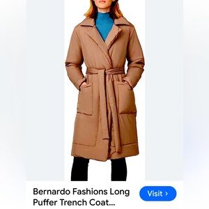 NWOT! Bernardo puffer trenchcoat brand new never worn! Size small